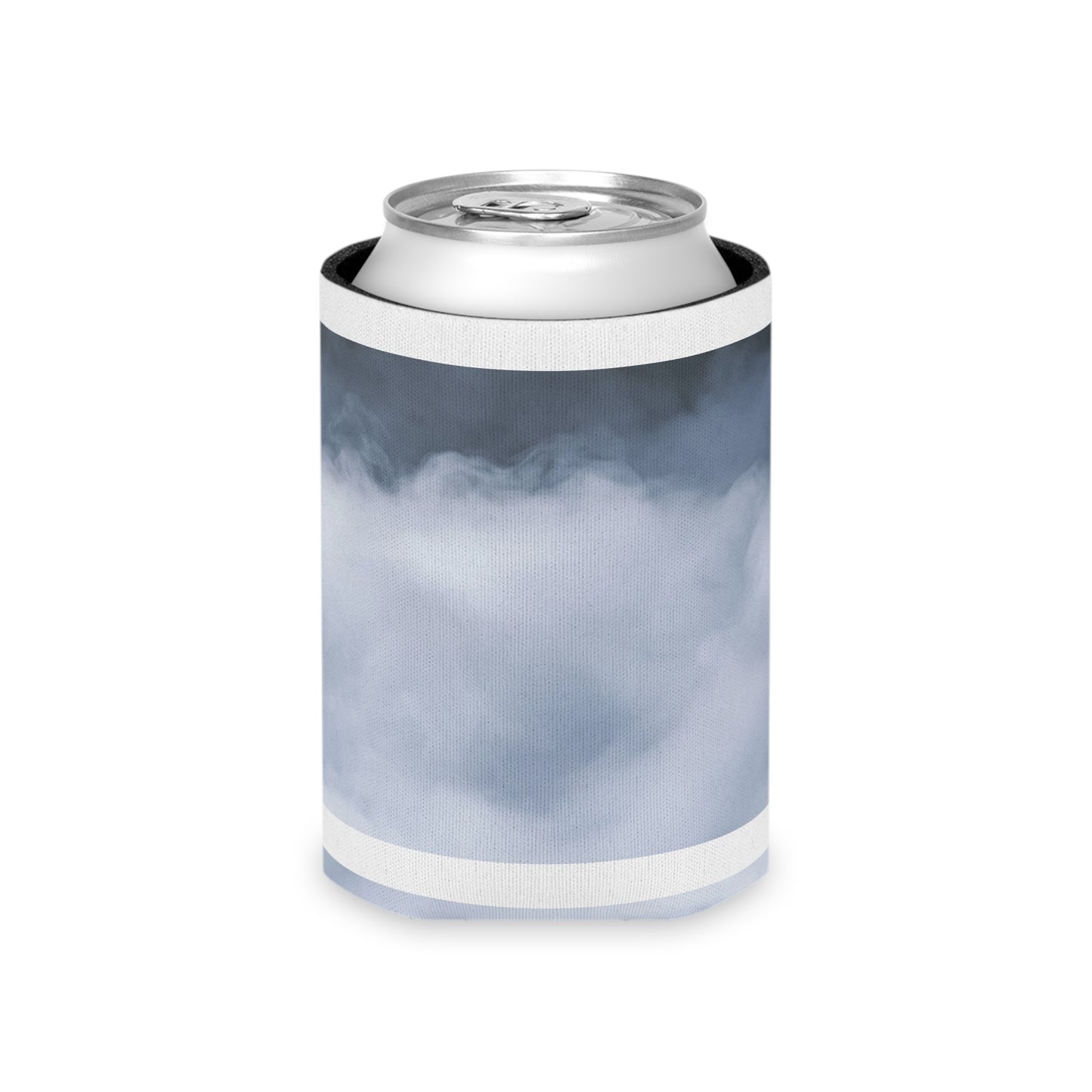 Soft Gray Fog Can Cooler | Subtle Cloudy Ombre Drink Sleeve