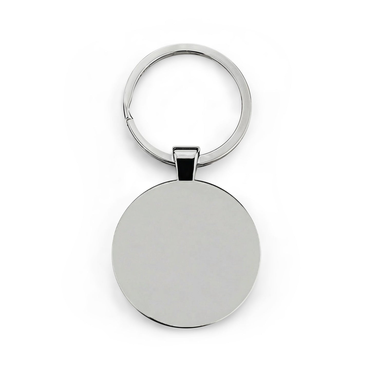 Monochrome Clock Hands Round Stainless Steel Keychain | Minimalist Timepiece