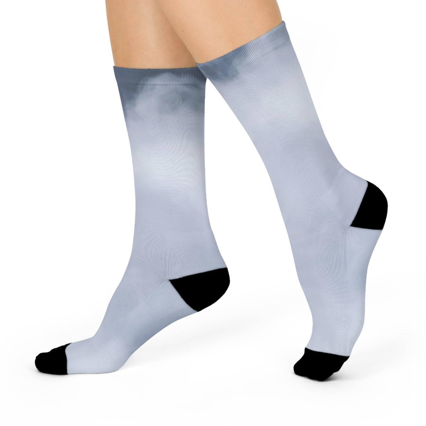 Steel Grey Ombre Cushioned Crew Socks | Gradient Athletic Socks