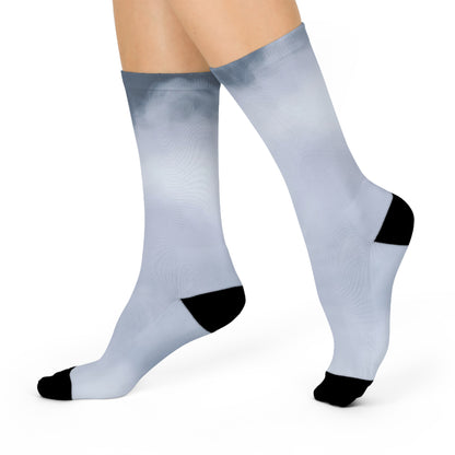 Steel Grey Ombre Cushioned Crew Socks | Gradient Athletic Socks