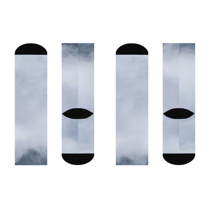 Steel Grey Ombre Cushioned Crew Socks | Gradient Athletic Socks