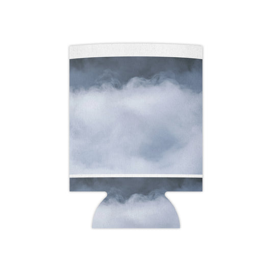 Soft Gray Fog Can Cooler | Subtle Cloudy Ombre Drink Sleeve