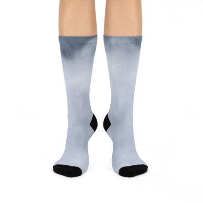 Steel Grey Ombre Cushioned Crew Socks | Gradient Athletic Socks