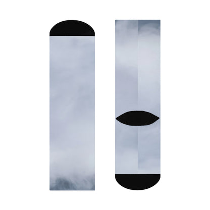 Steel Grey Ombre Cushioned Crew Socks | Gradient Athletic Socks