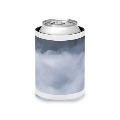 Soft Gray Fog Can Cooler | Subtle Cloudy Ombre Drink Sleeve